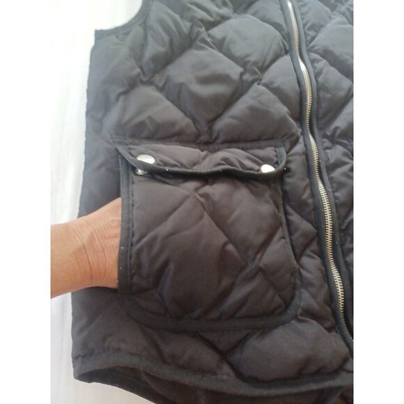 Woolrich black quilted puffer vest womens S zipper pockets down filled classic - Picture 4 of 10